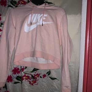 Nike Cropped Baby Pink Hoodie